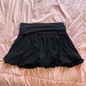 Stretchy fold over band waist bubble skirt